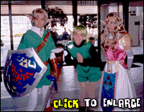 Wow, look at those ppl dressed up as Link, Saria, and Zelda. Man, I wish they sold those kinds of costumes at them Holloween stores.